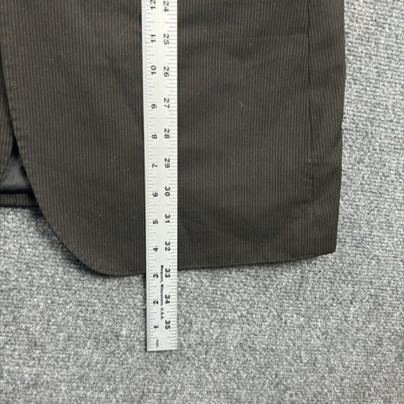 H&M Blazer Mens 44 Brown Striped Suit Jacket Polyester Blend Adults - Picture 2 of 11